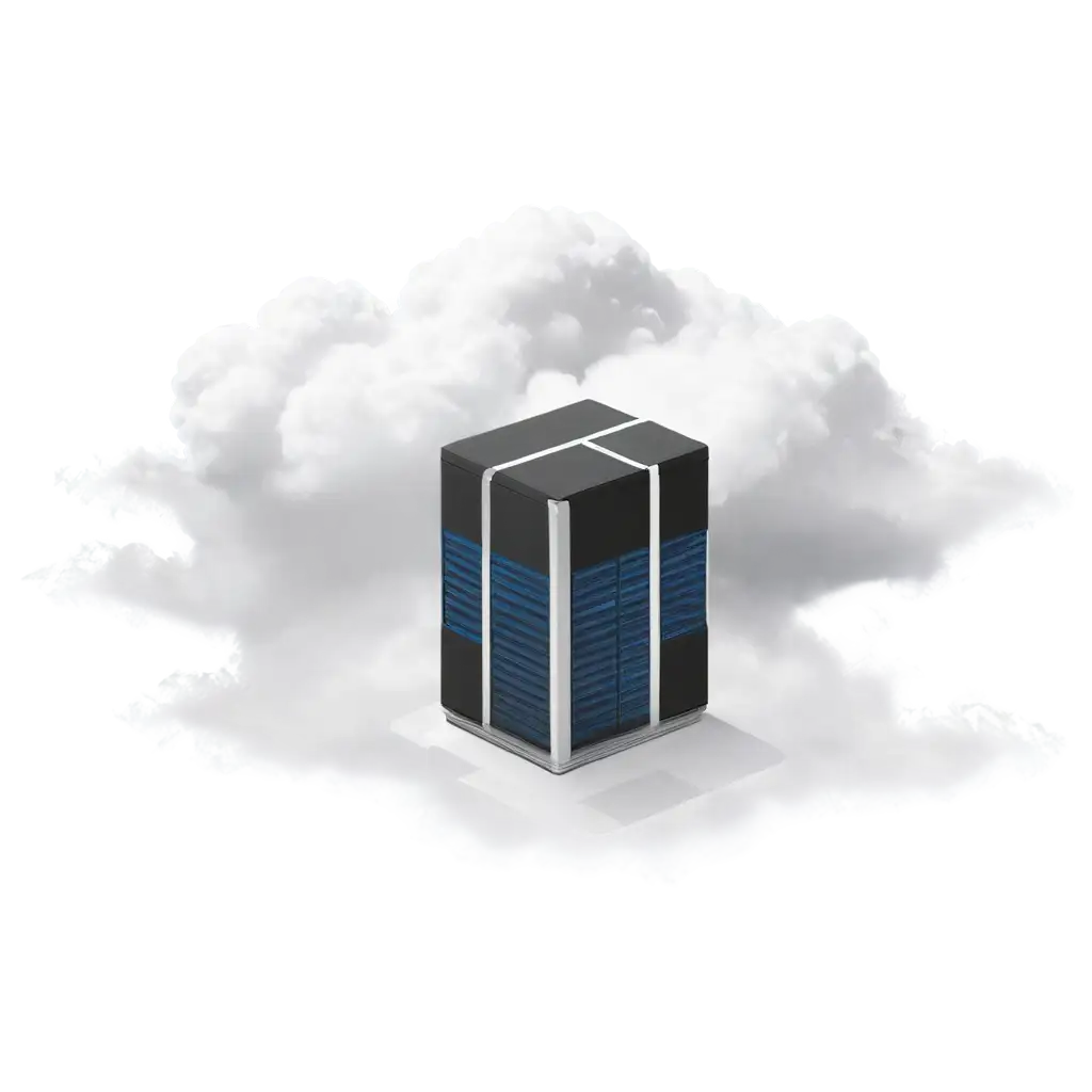 vectorized picture of the server staying in the cloud