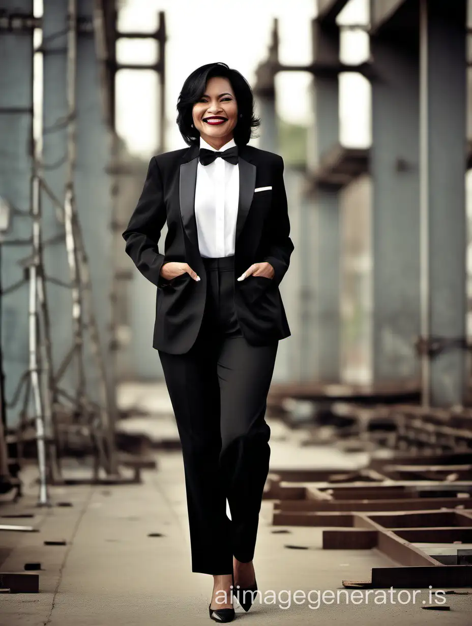 Indonesian-Woman-in-Tuxedo-with-Confident-Stride