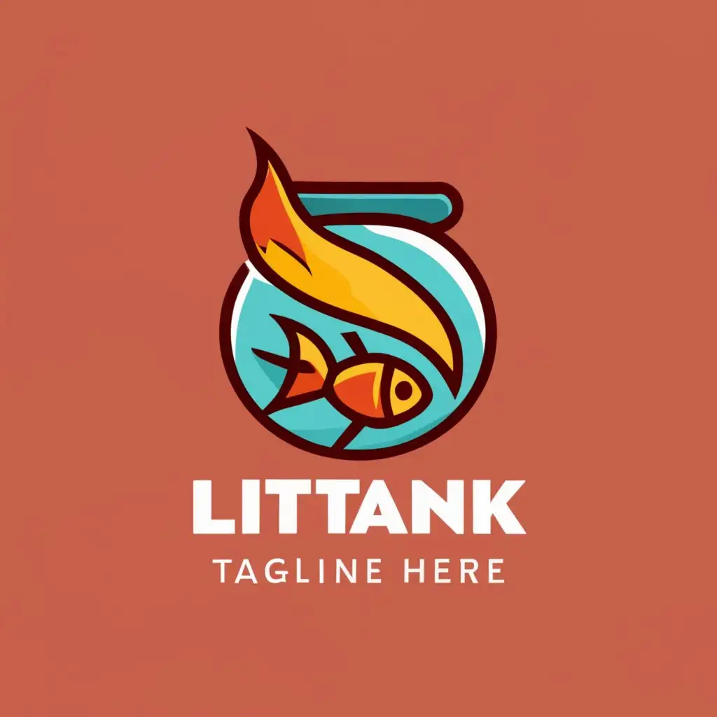 logo, fish tank, on fire, with the text "LitTank", typography, be used in Internet industry