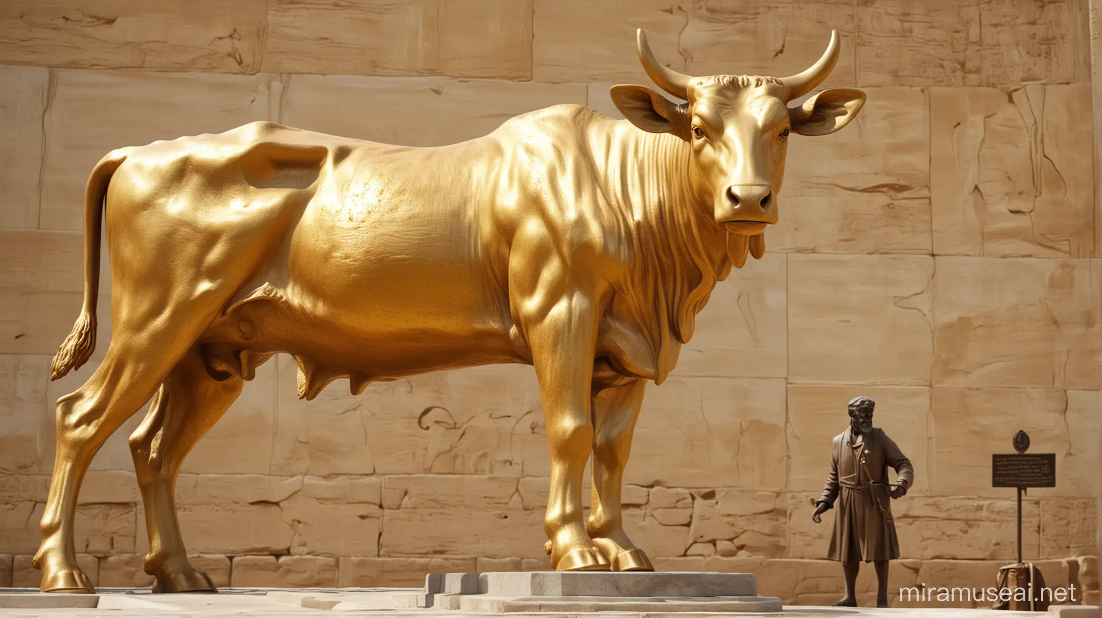 A statue of a golden calf. In  the era of Moses