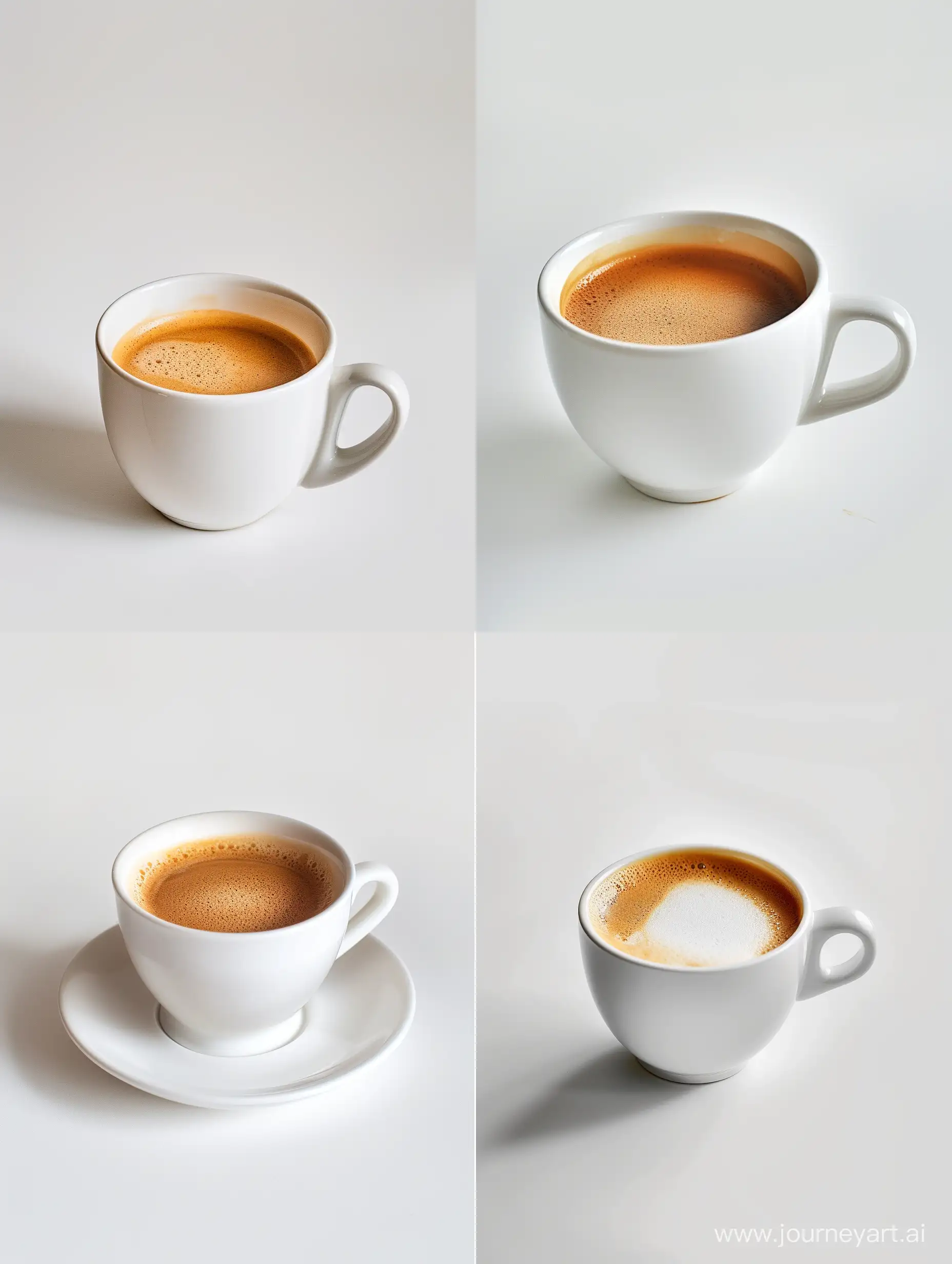 Glossy-Coffee-Cup-with-Foam-on-White-Background-Studio-Photography