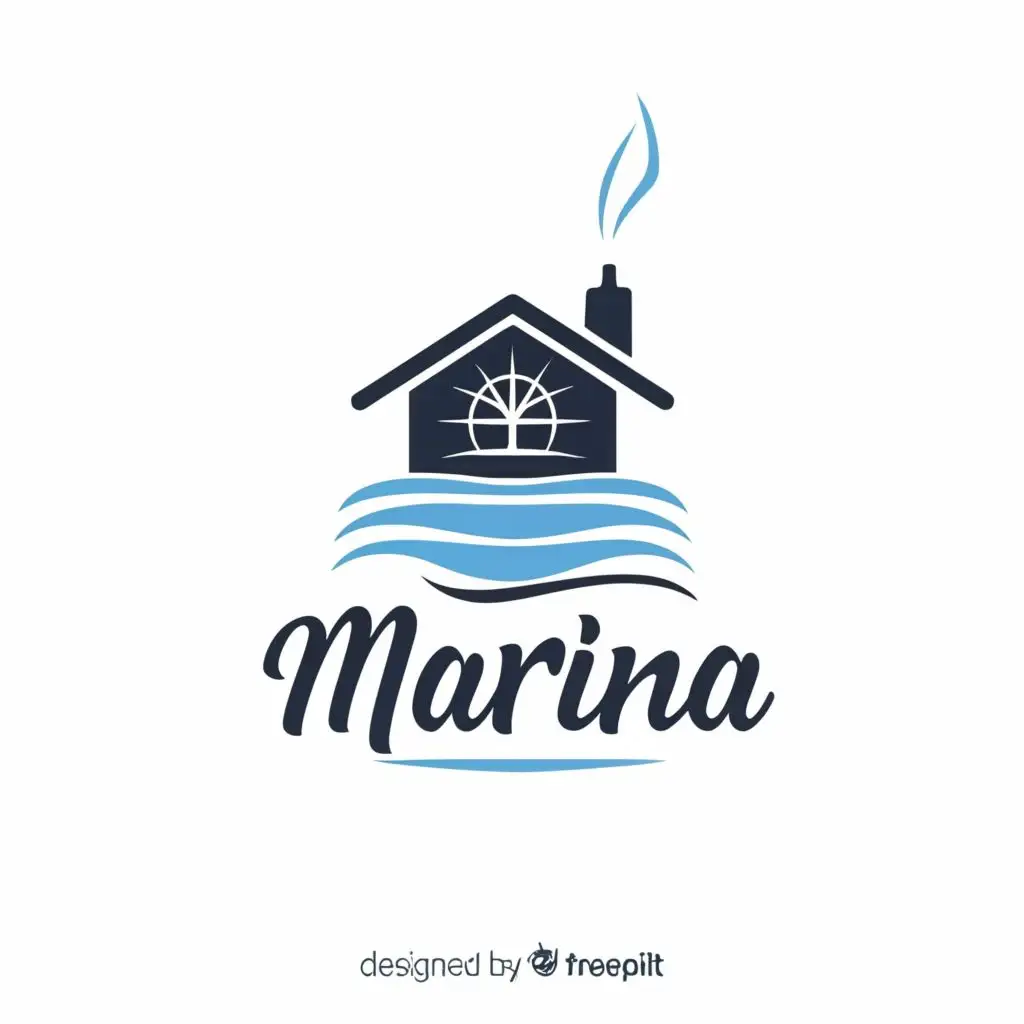 logo, house, with the text "Marina", typography, be used in Travel industry