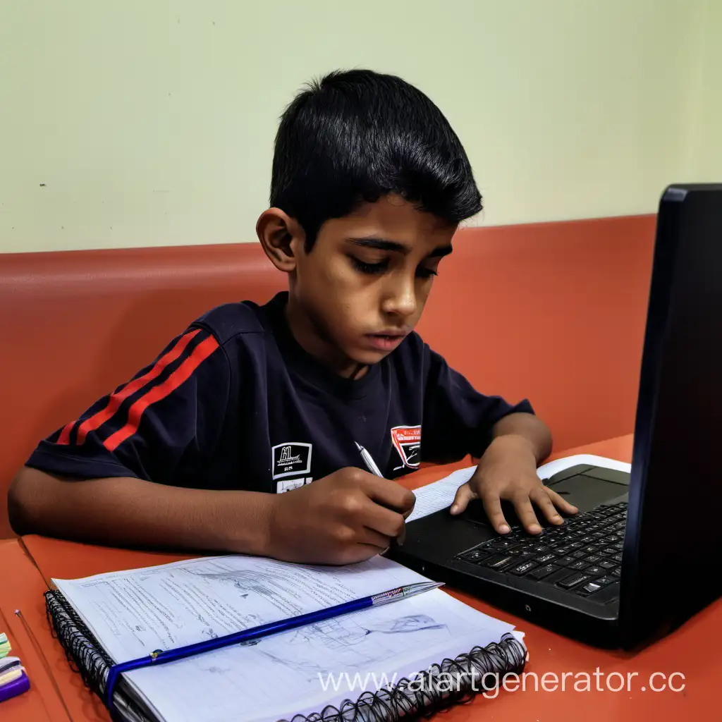 Tired-Schoolboy-Khizri-Struggles-with-Homework-After-Internet-Mishap