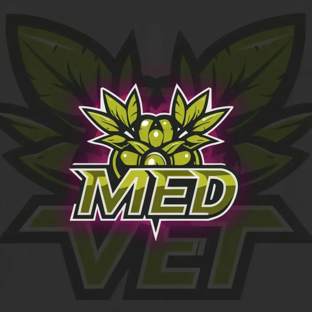 a logo design,with the text "MED", main symbol:olives and bayonets, gaming team, use #41968F as main color, emblem,Moderate,clear background