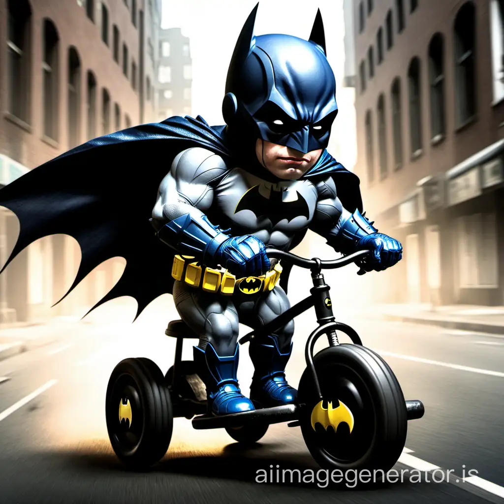 Batman riding a tricycle