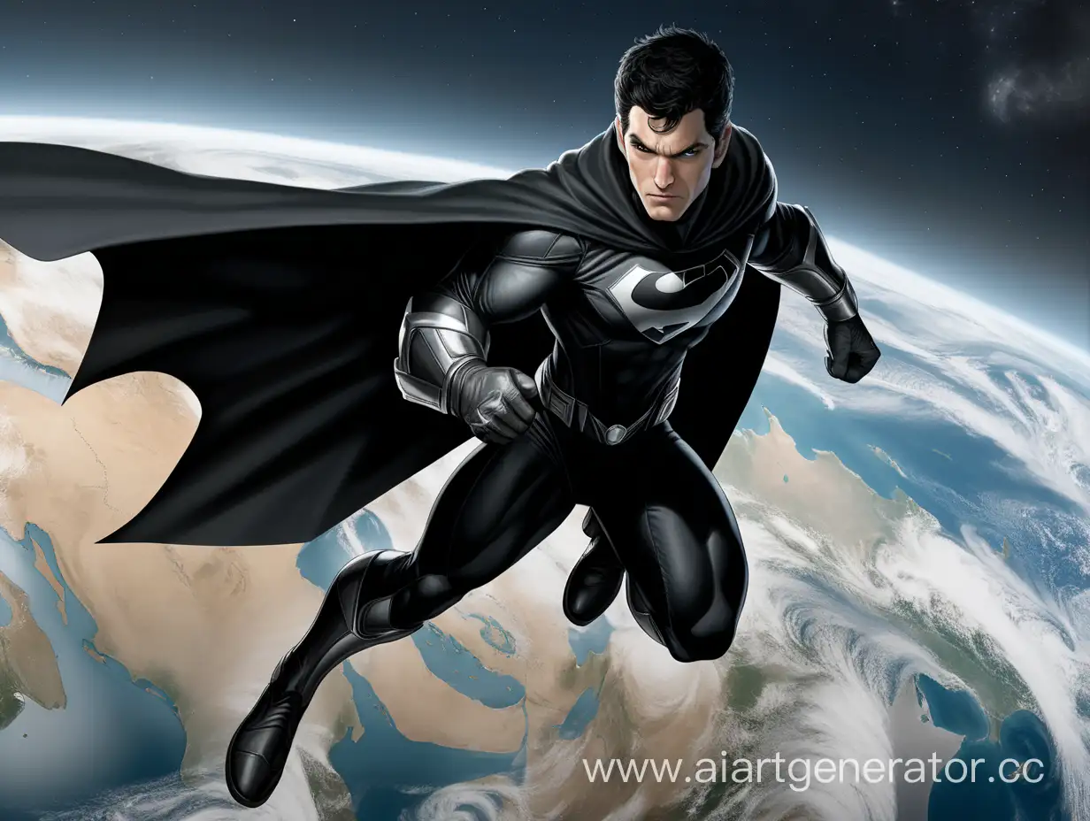 Earths-Superhero-in-Black-Suit-Stands-Heroically-Against-Earth