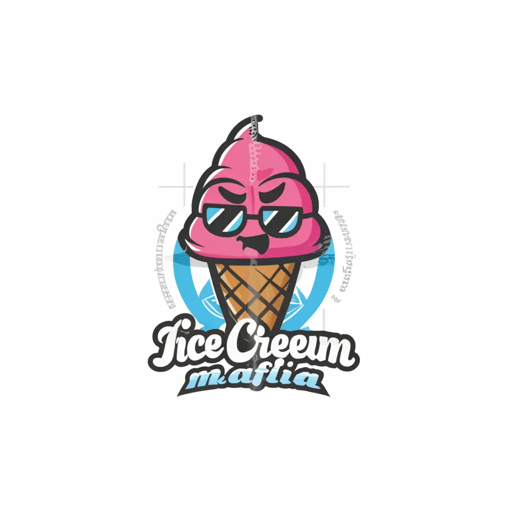 a logo design,with the text "Ice cream mafia", main symbol:an anthropomorphic ice cream,Moderate,clear background