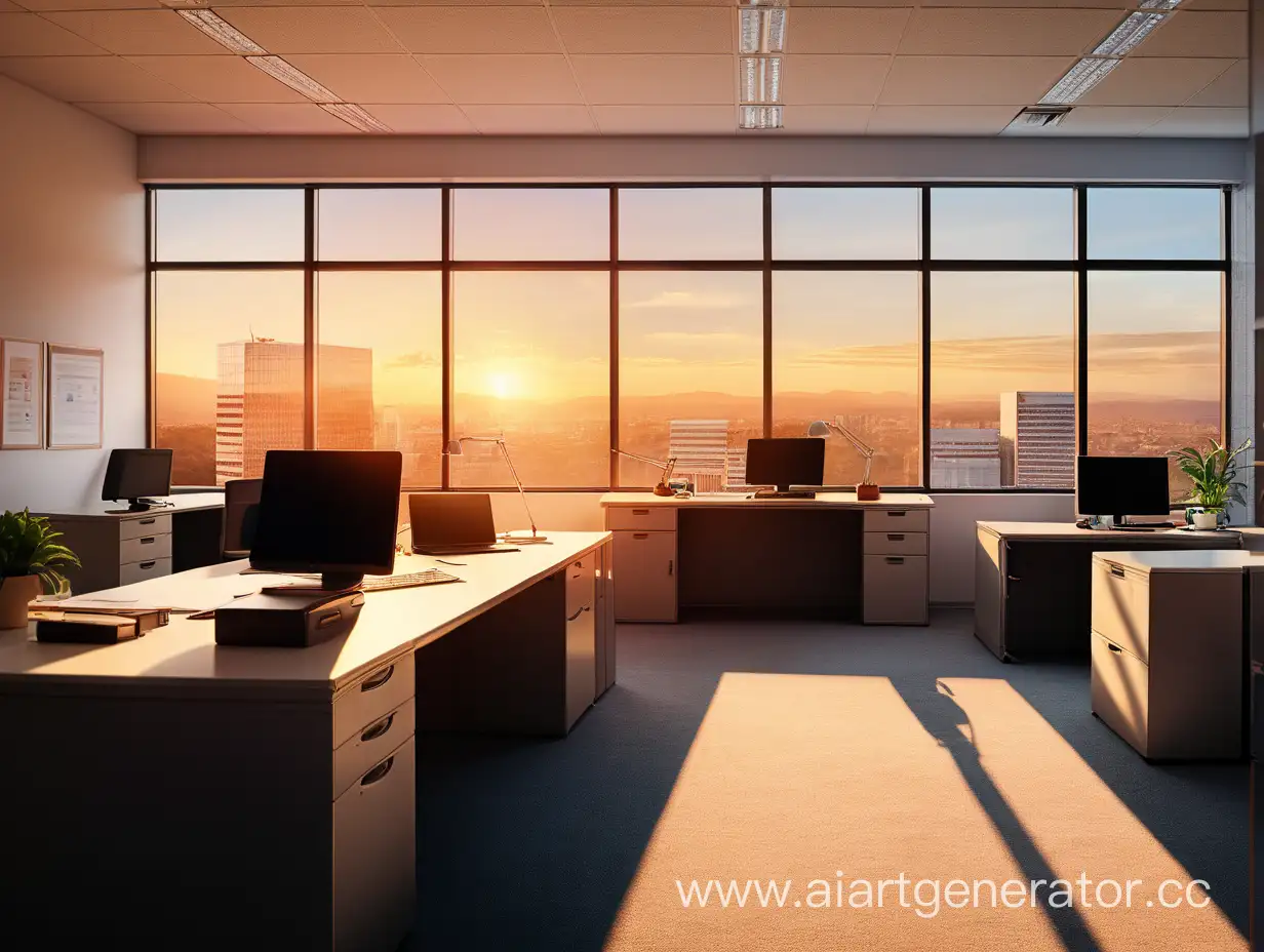 Empty-Office-Room-at-Sunset