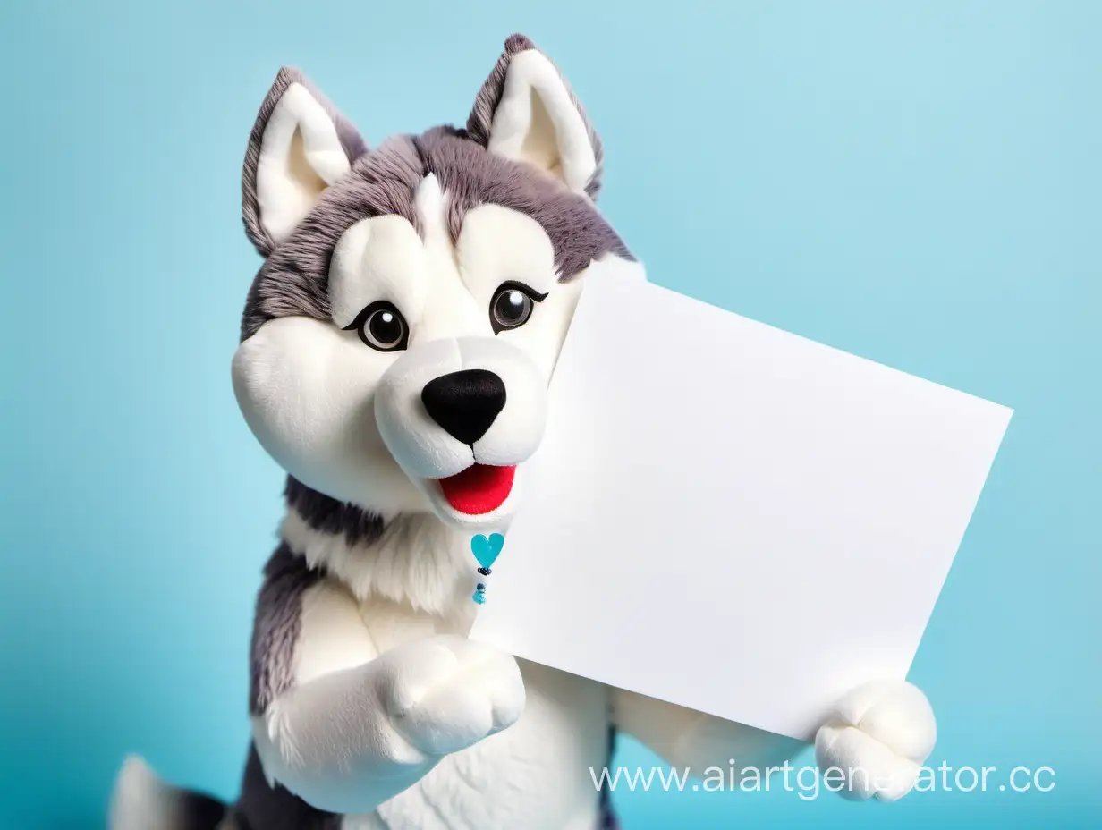 Plush-Husky-Holding-Blank-Birthday-Card-for-a-Special-Message