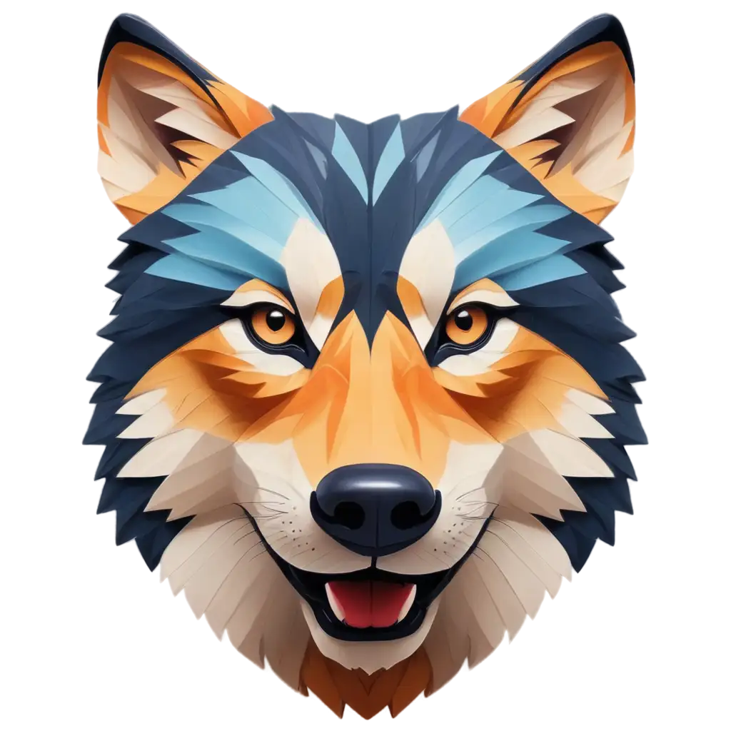 Vibrant-3D-Colorful-Wolf-Face-PNG-Design-Unleashing-Creative-Expression