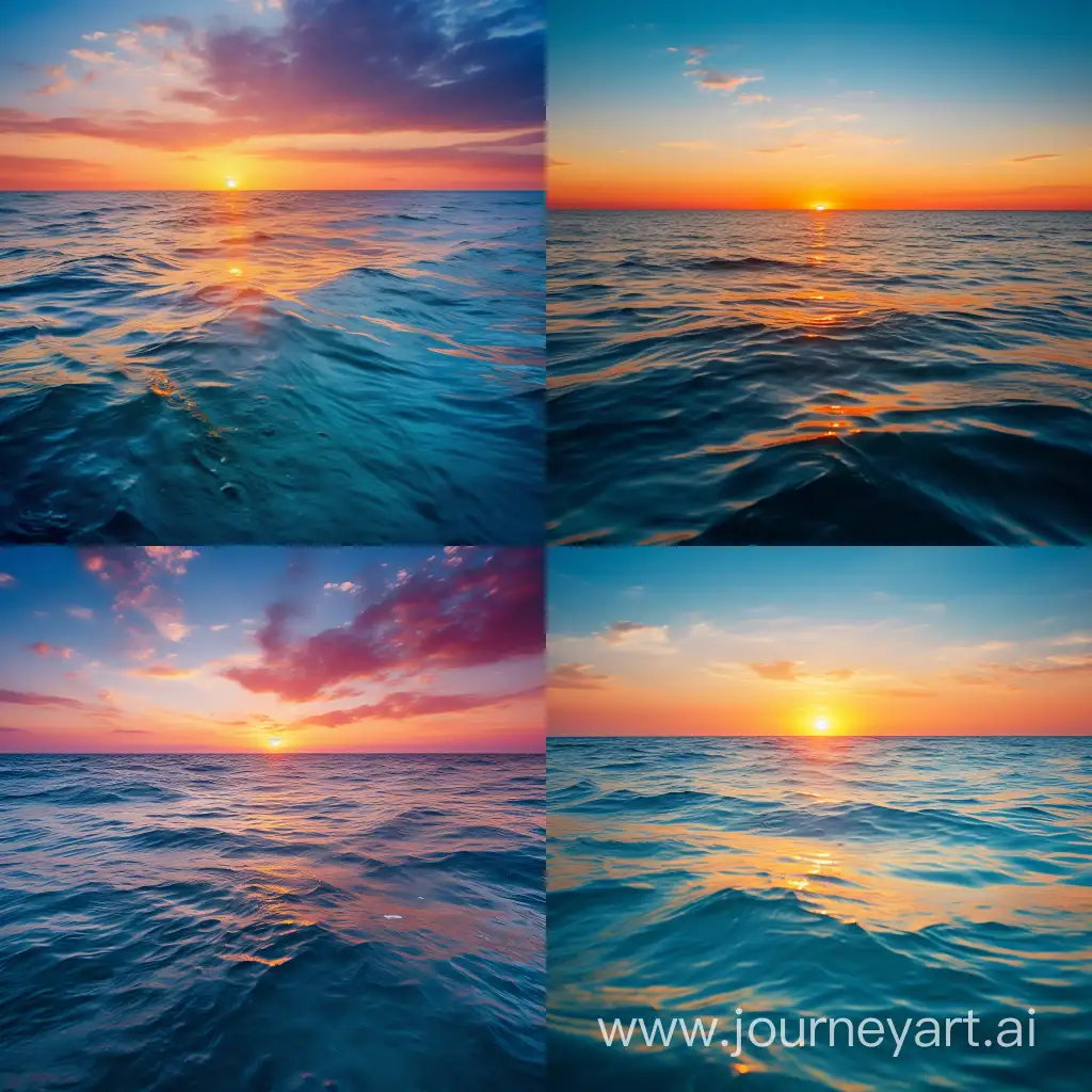 Vibrant-Sunset-Seascape-in-Minimalistic-Style