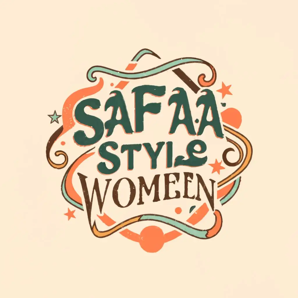 LOGO-Design-for-Safaa-Style-Women-Dynamic-Swirling-Shapes-in-Teal-Coral-and-Mustard-Yellow