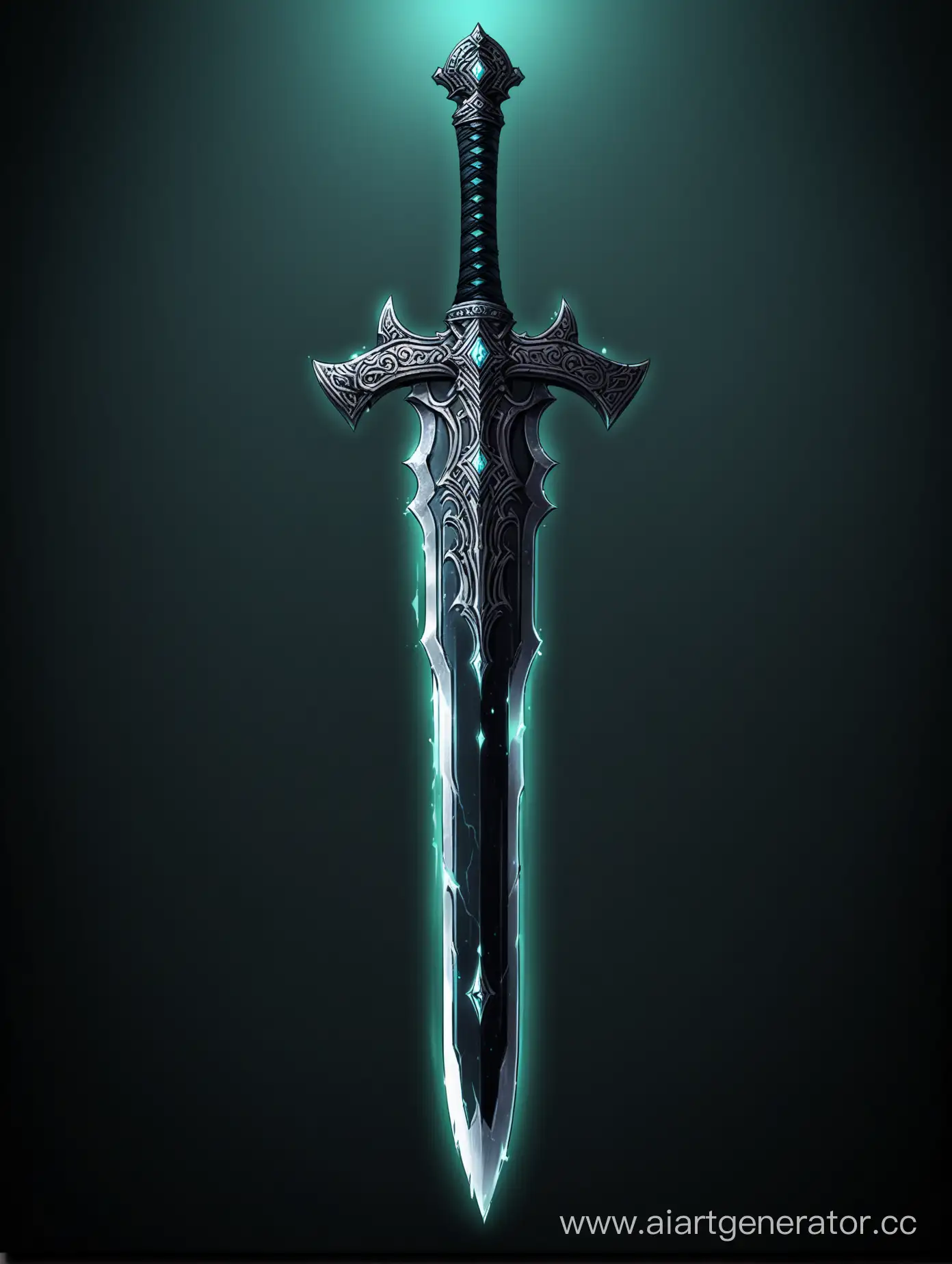 Mystical-Ancient-Dark-Sword-in-Enchanted-Forest