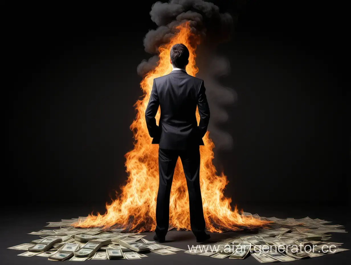 Financial-Crisis-Person-Facing-Business-Failure-with-Burning-Money-and-Emptiness
