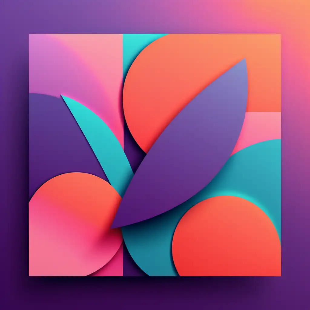 Soft Abstract Vector Art with Purple Pink and Turquoise Tones