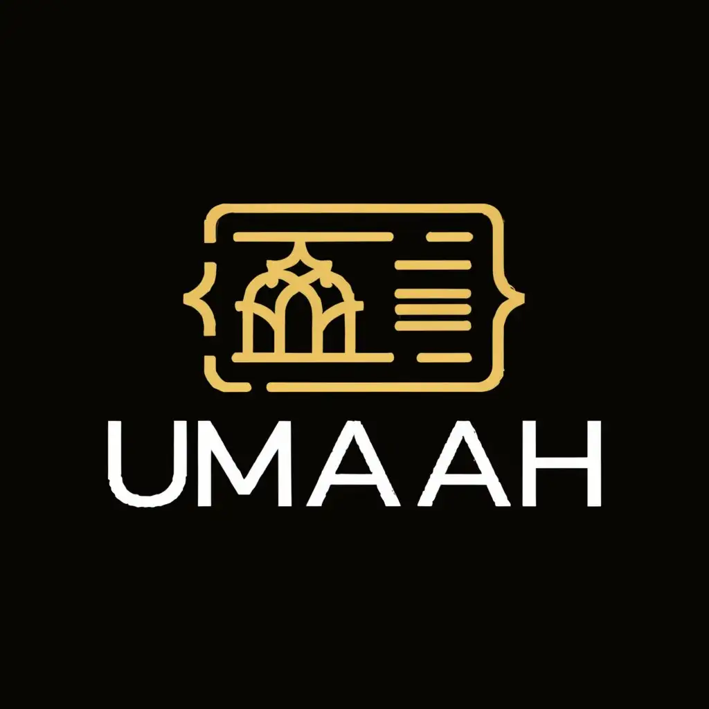 a logo design,with the text "umrah", main symbol:online booking,Minimalistic,be used in Religious industry,clear background
