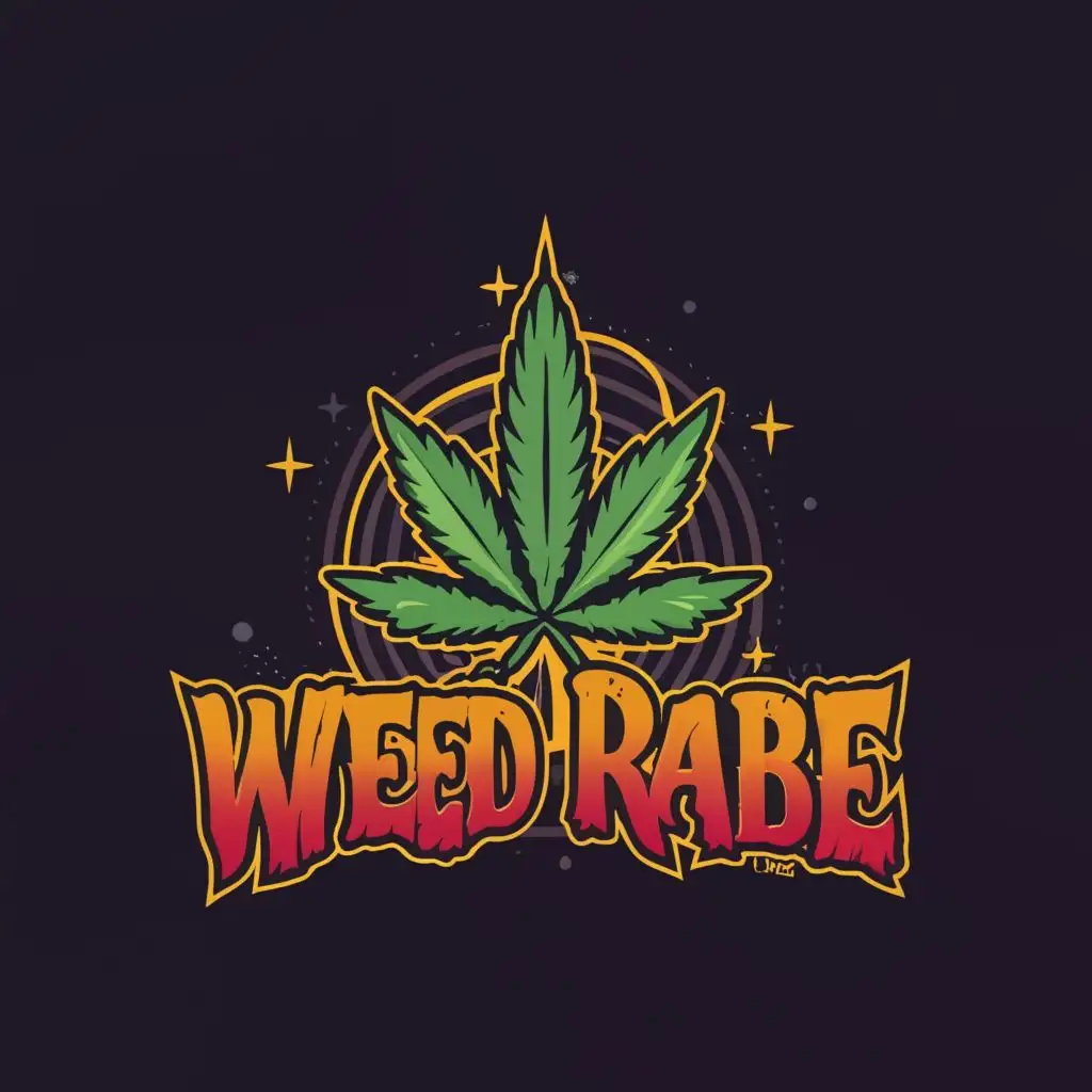 logo, weed, with the text "weed rabe", typography