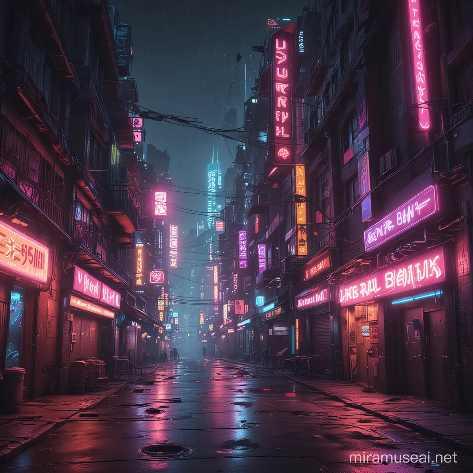 NeonLit Cyberpunk Street Fantasy