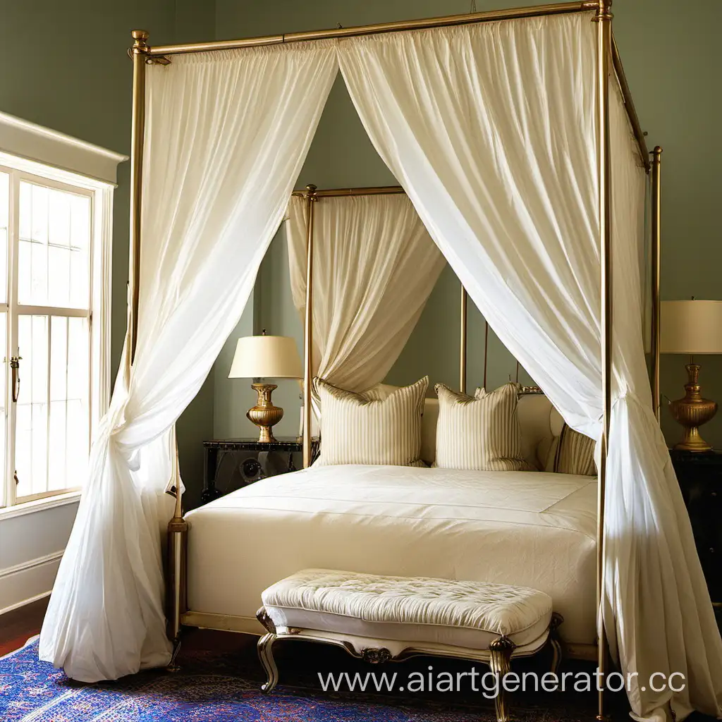 Regal-Queen-Posing-on-Lavish-Canopy-Bed