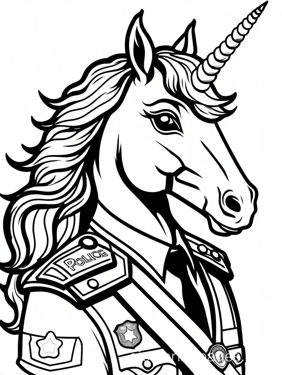 Majestic-Unicorn-Police-Sergeant-Coloring-Page