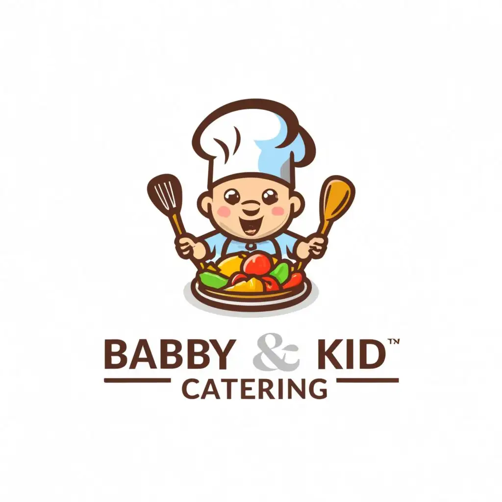 LOGO-Design-for-Baby-Kid-Catering-Playful-Palette-with-Whimsical-Food-Motifs-and-Nurturing-Baby-Icon-for-the-Restaurant-Industry
