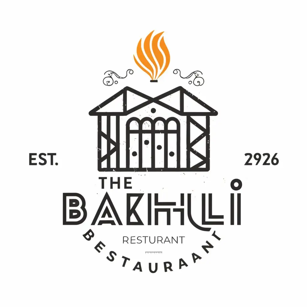 a logo design,with the text "The Bakhli", main symbol:Kumaoni house called bakhli caricature,Minimalistic,be used in Restaurant industry,clear background