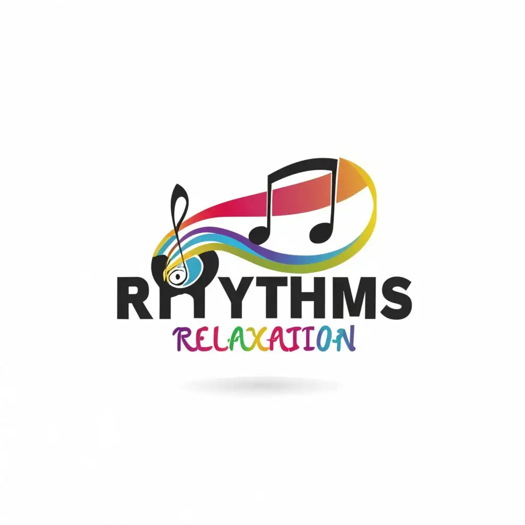 logo, Music, with the text "Rhythms Relaxation", typography, be used in Entertainment industry