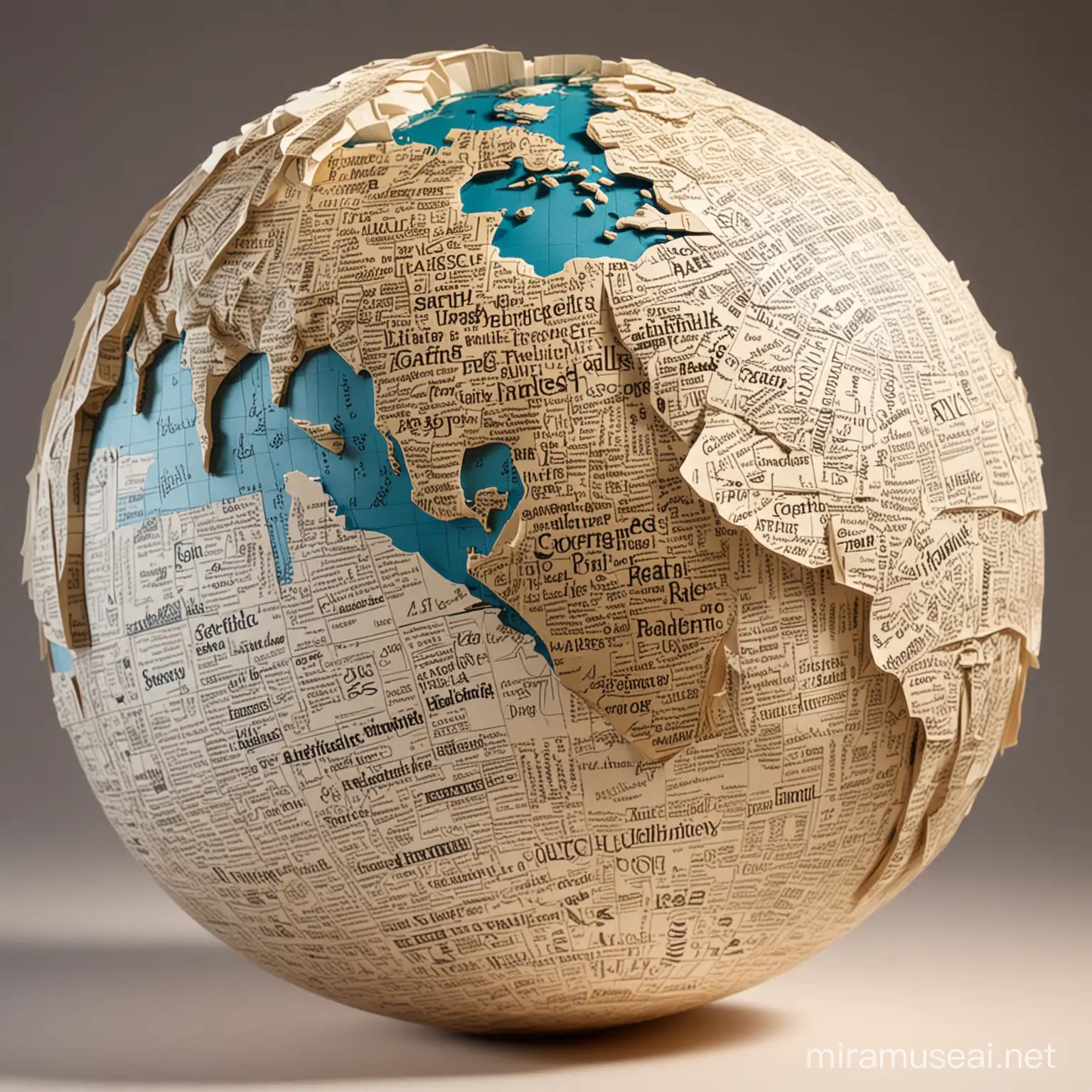 Whimsical Paper Earth with Scientific Scribbles