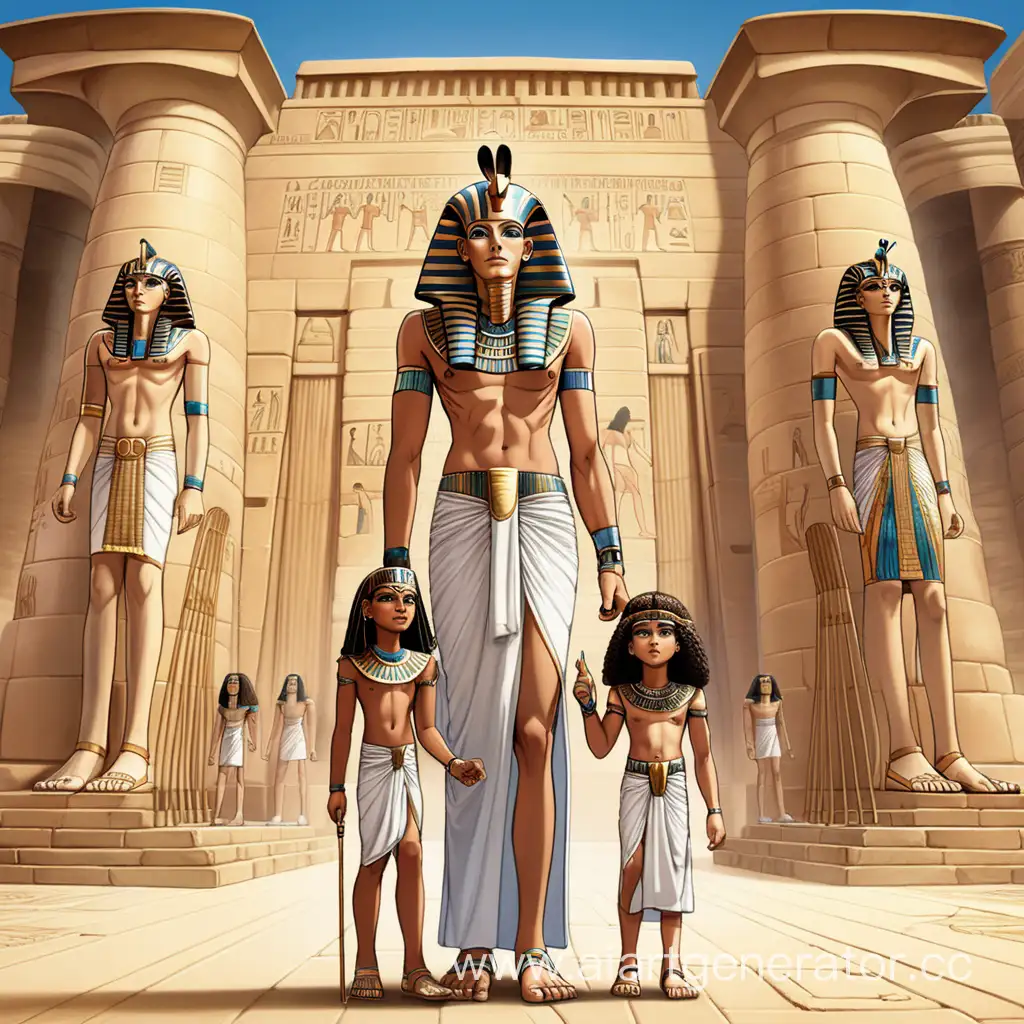 Grand-Temple-of-the-Pharaoh-Pharaohs-Daughter-with-Son-Beside-Him