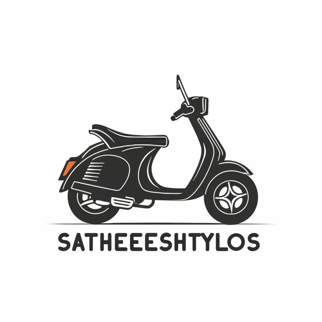 logo, scooter, with the text "SatheeshTylos", typography, be used in Automotive industry