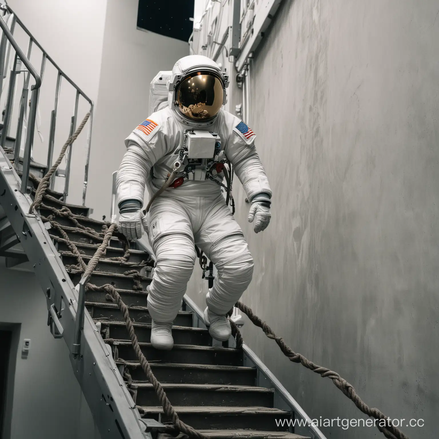 Astronaut-Climbing-Stairs-in-Outer-Space-Exploration
