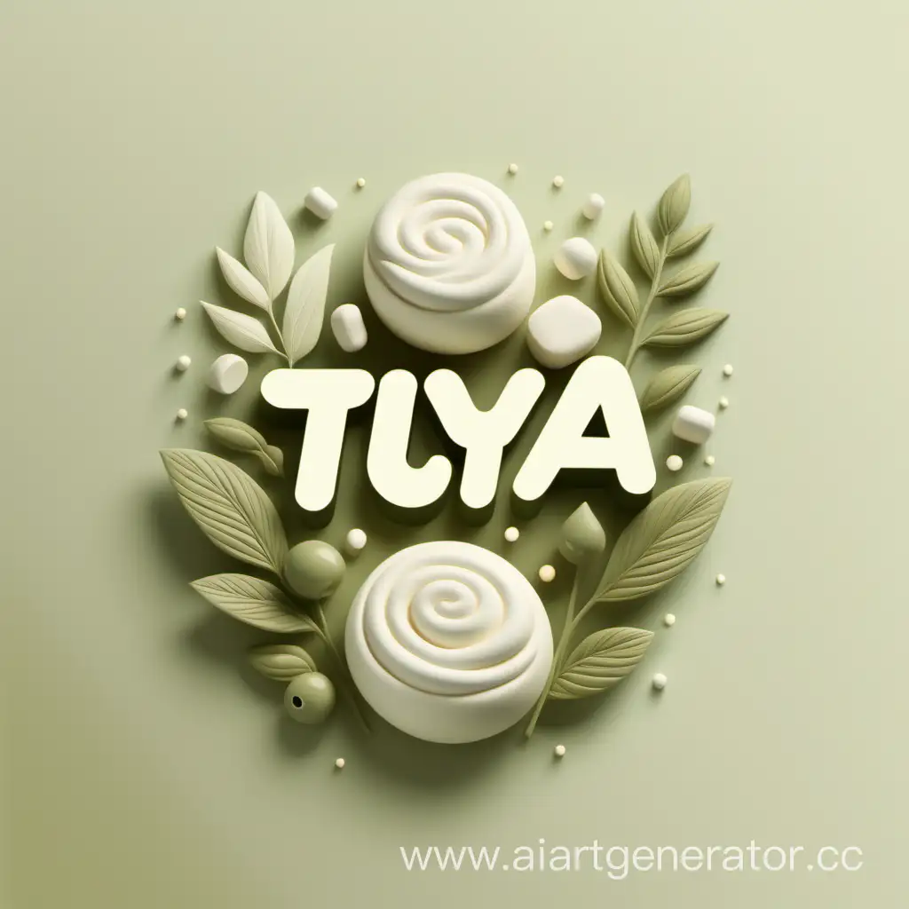 Luxurious-Beauty-Studio-Logo-Elegant-Marshmallow-and-Botanical-Harmony-in-Light-and-Olive-Tones