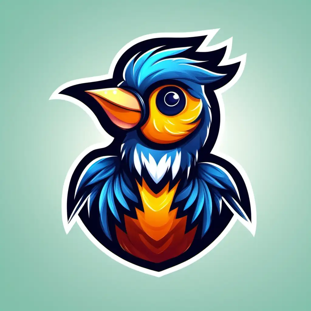 mascot logo of a bird app logo