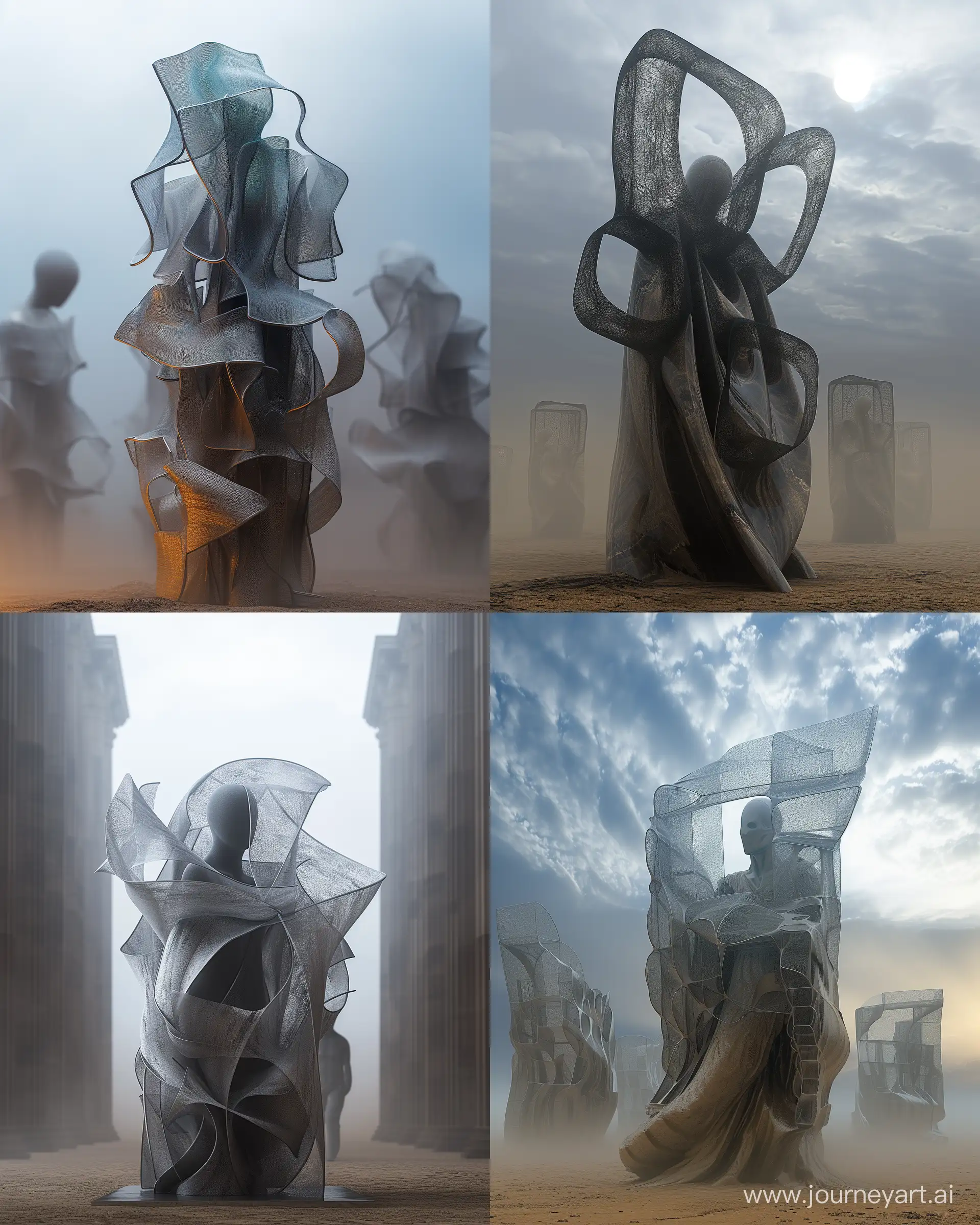 https://i.postimg.cc/9fFdkYF4/twlzjyoeiqgbbxzdjcedmmahzpdmeefl.png, abstract sculpture in surrealistic atmosphere --ar 4:5