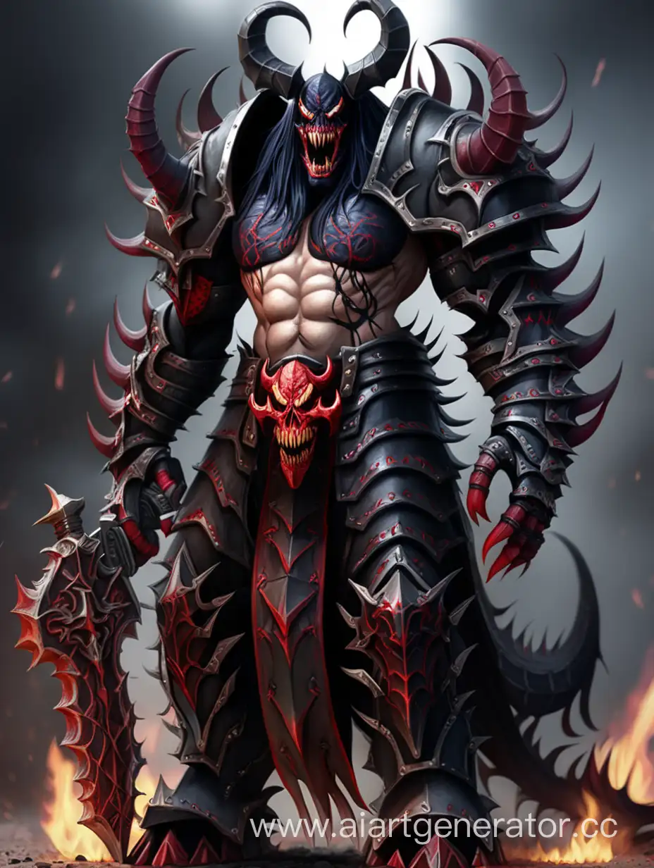 demonic warlord wearing  in venom armour