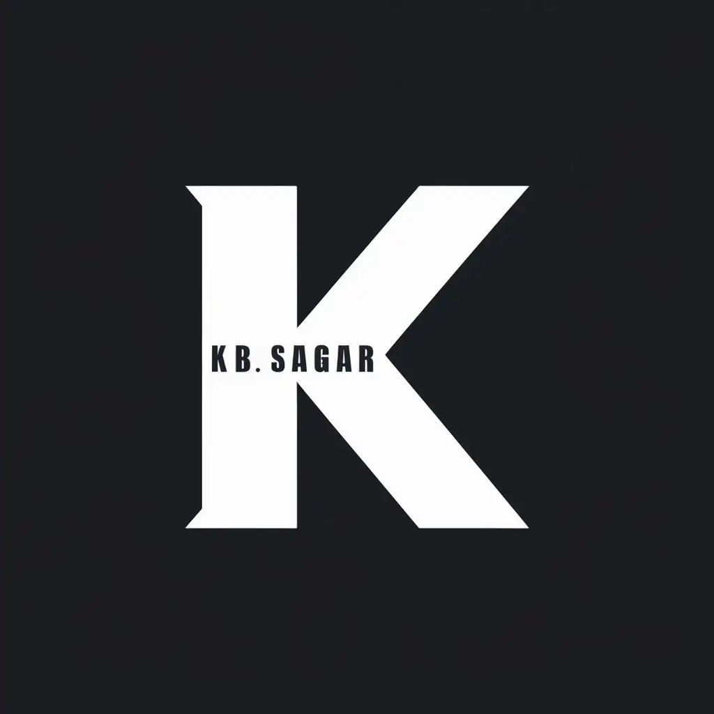 logo, k, with the text "Kb
Sagar", typography, be used in Internet industry