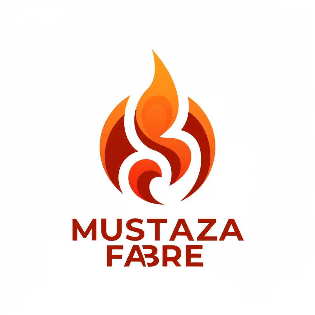 a logo design,with the text "mustaza fabre", main symbol:fire,Minimalistic,be used in Sports Fitness industry,clear background