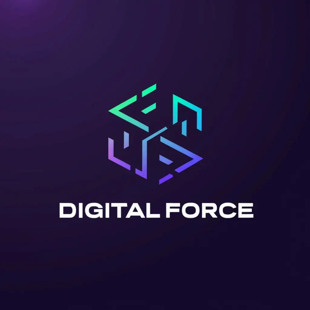a logo design,with the text "Digital Force", main symbol:Digital Light,Minimalistic,be used in Technology industry,clear background