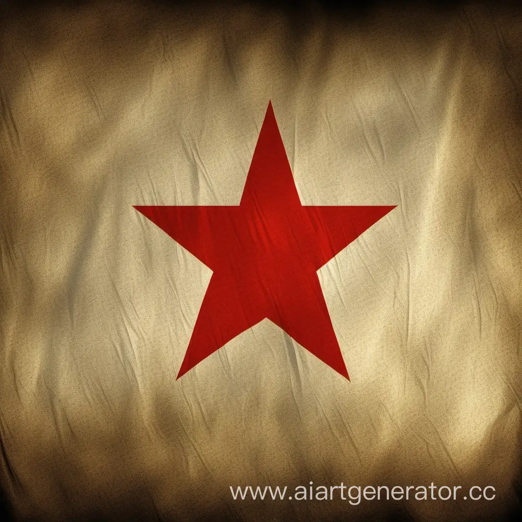 Vintage-Flag-with-Red-Star