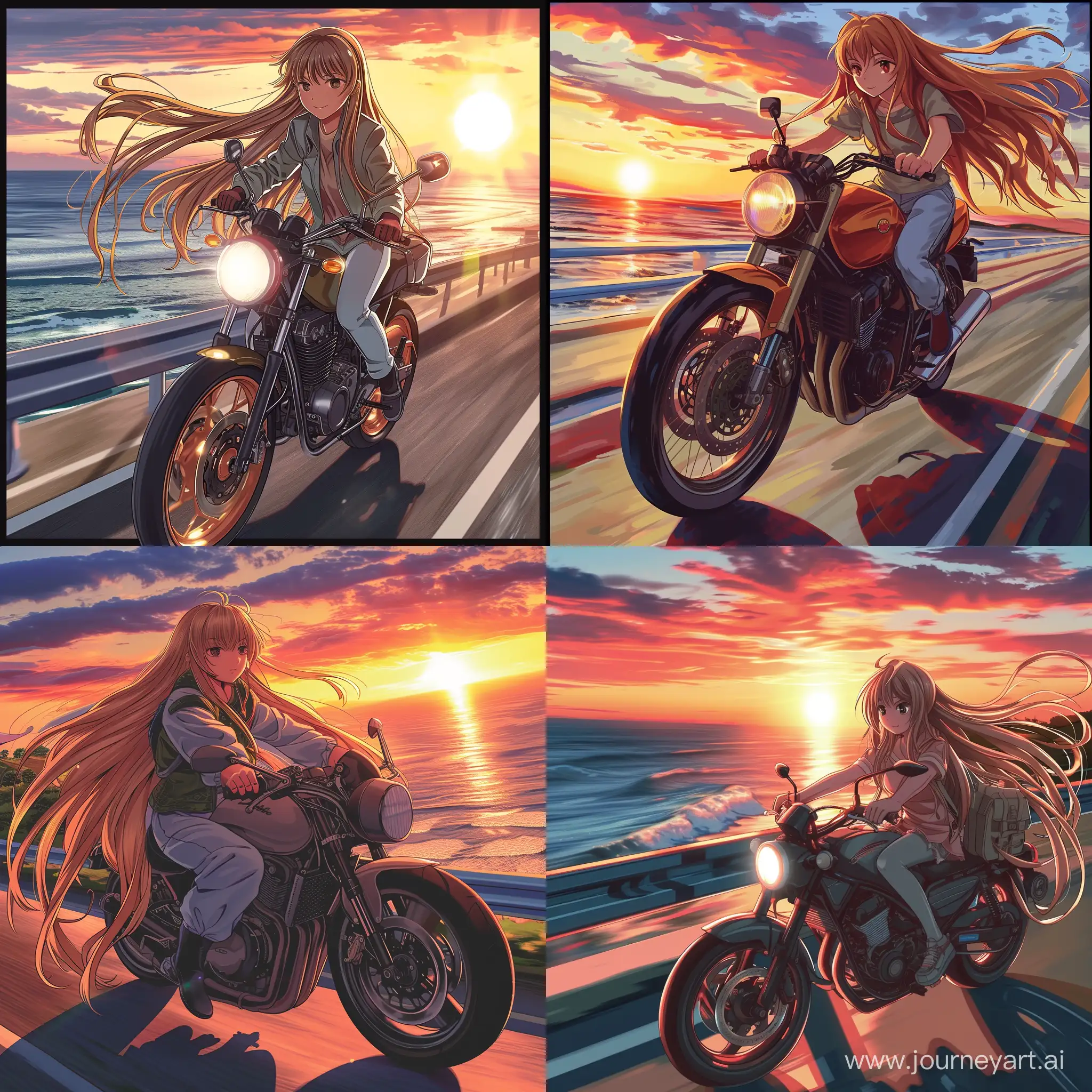 LongHaired-Student-Biker-Racing-at-Sunset-by-the-Sea-Retro-Anime-Style