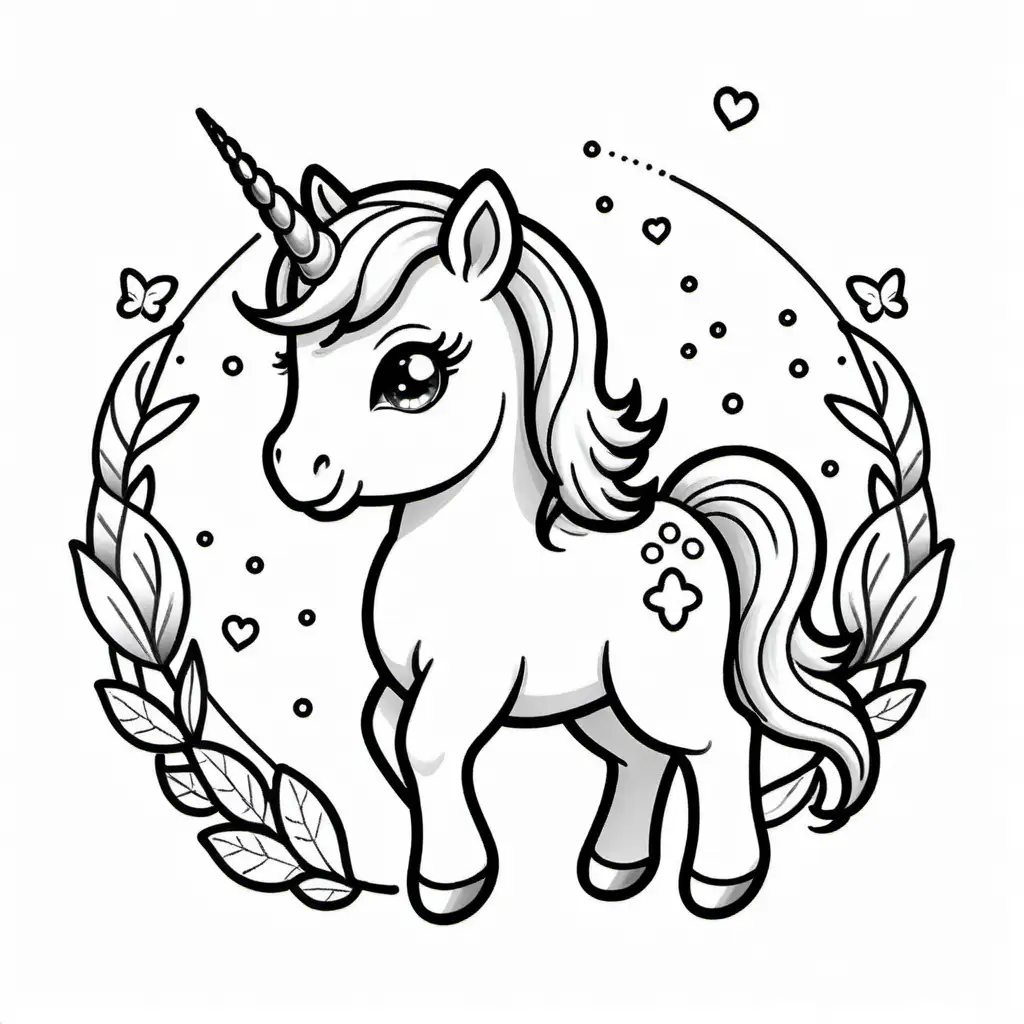 Baby unicorn for kid
No background , Coloring Page, black and white, line art, white background, Simplicity, Ample White Space. The background of the coloring page is plain white to make it easy for young children to color within the lines. The outlines of all the subjects are easy to distinguish, making it simple for kids to color without too much difficulty