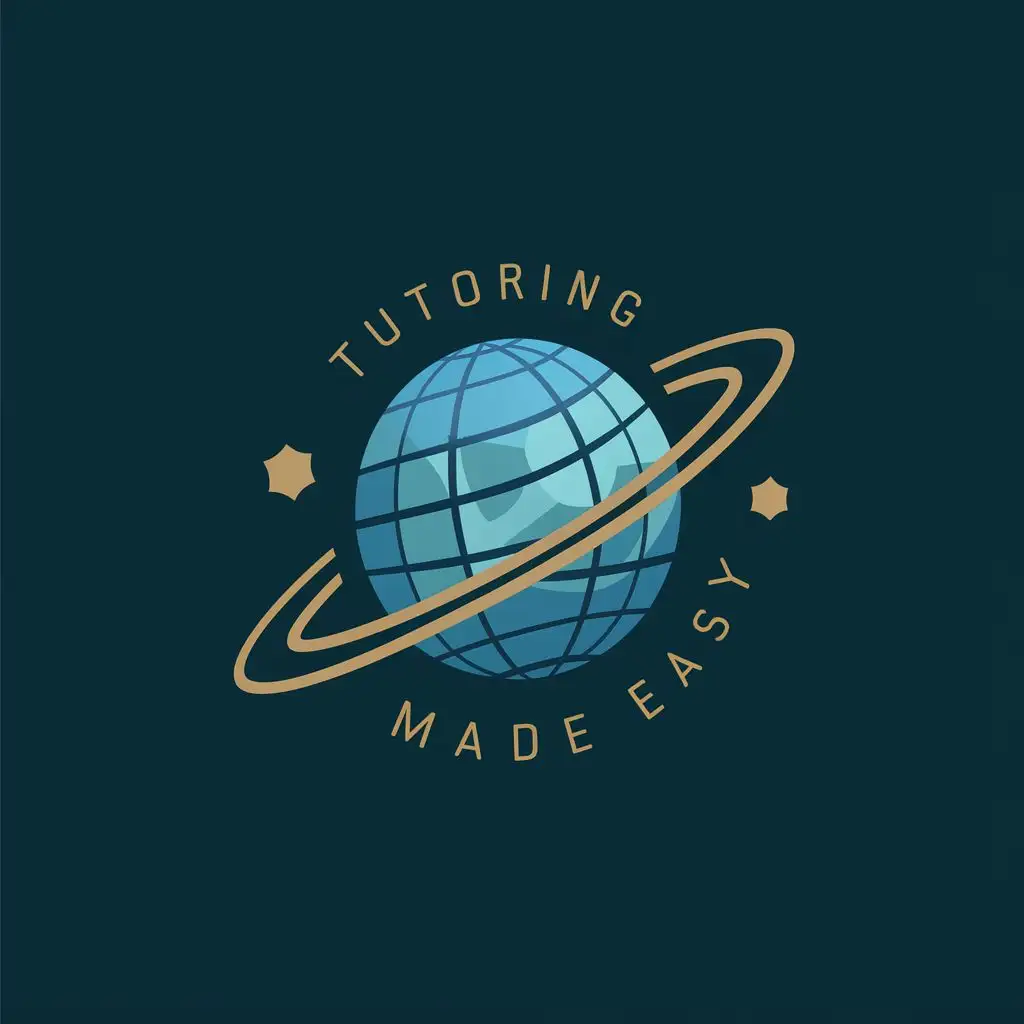 logo, planet, with the text "Tutoring made easy", typography, be used in Education industry