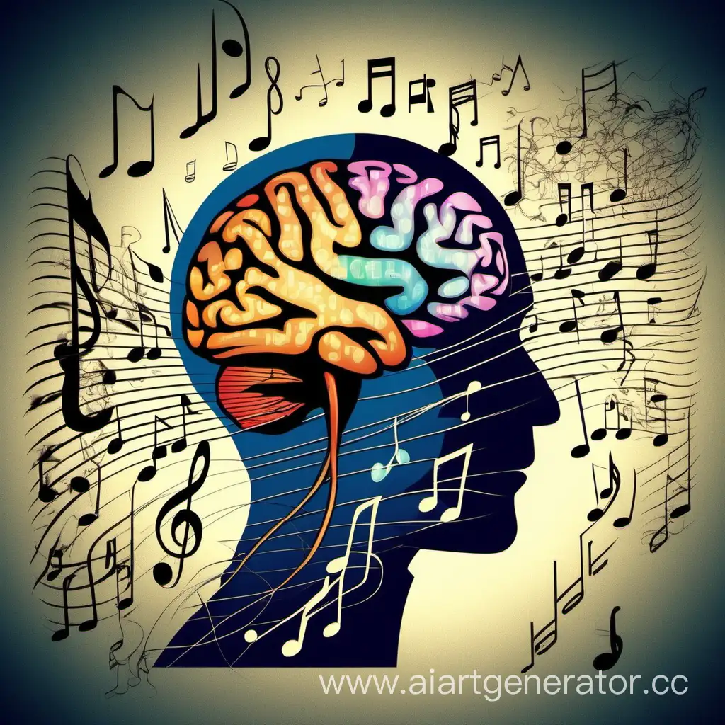 Нейроны мозга перемешиваются с музыкальными нотами