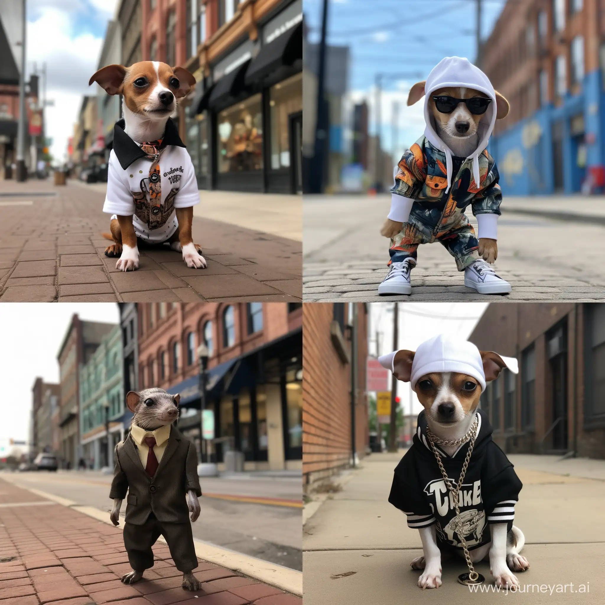Urban-Stroll-Stylish-Gangster-Jack-Russell-Chihuahua-in-Downtown-Fort-Wayne-Indiana