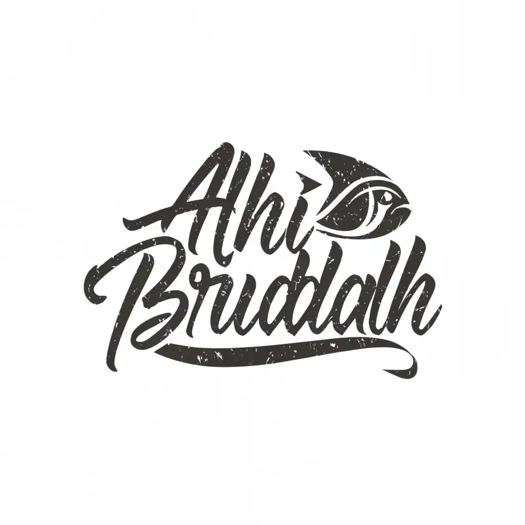 a logo design,with the text "Ahi Bruddah", main symbol:Tuna AHI ,Minimalistic,be used in Sports Fitness industry,clear background