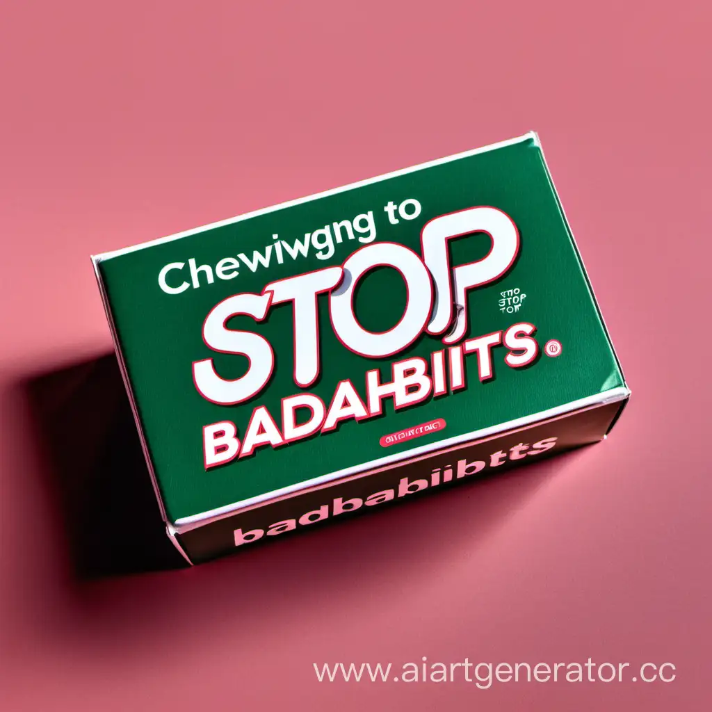 коробка жевачки с логотипом под названием "stop to badhabits"