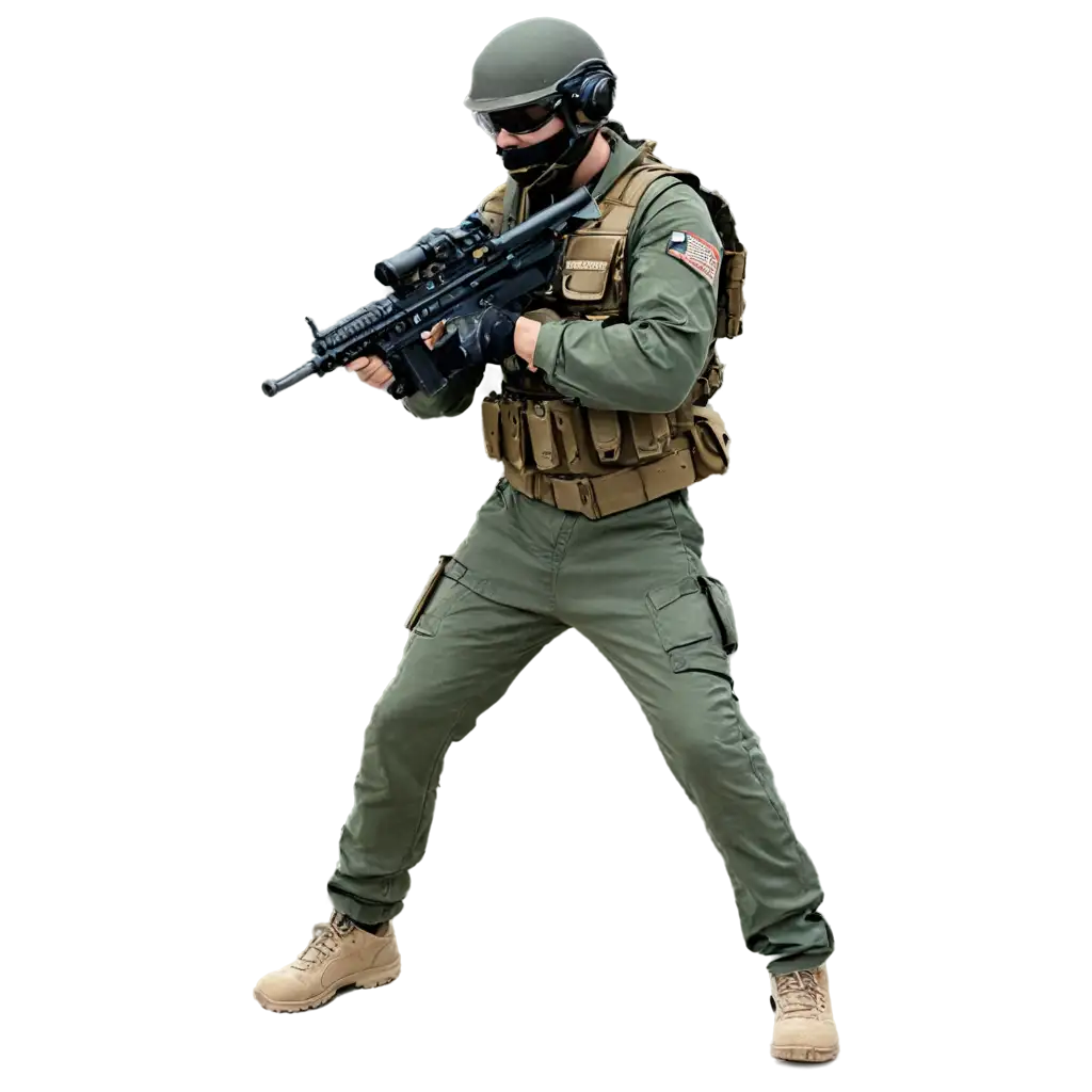 an airsoft player