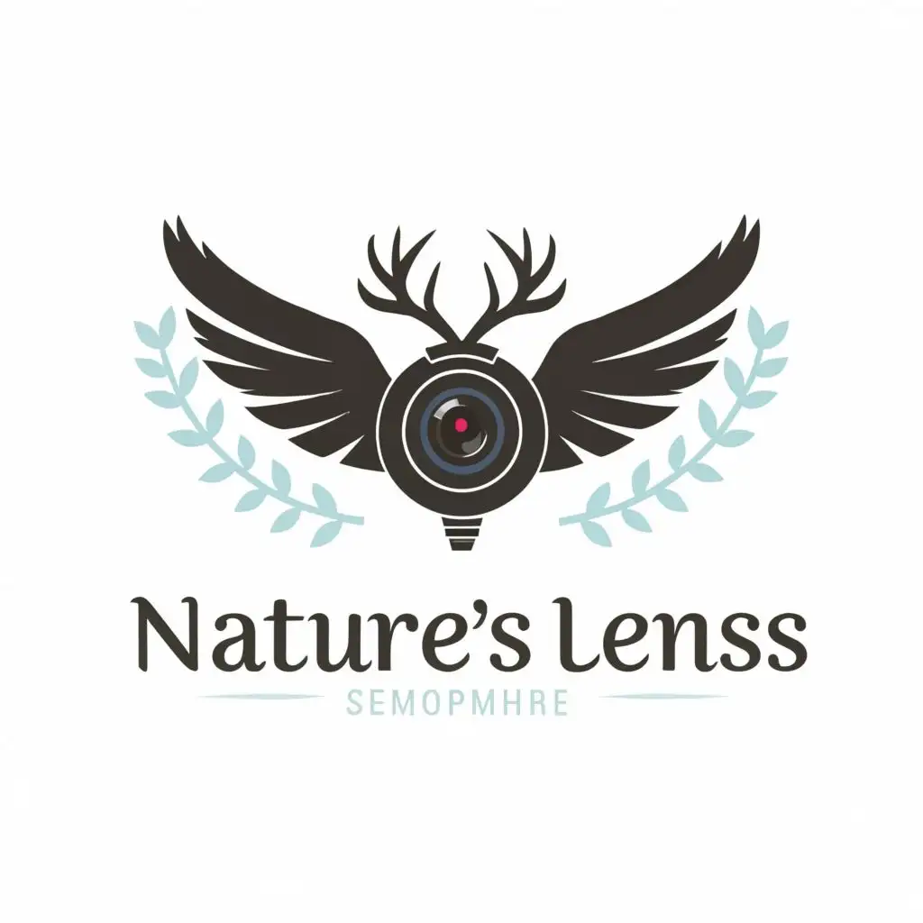 LOGO-Design-For-Natures-Lens-Majestic-Wings-and-Antlers-Embracing-a-House-Security-Camera-Typography-Included