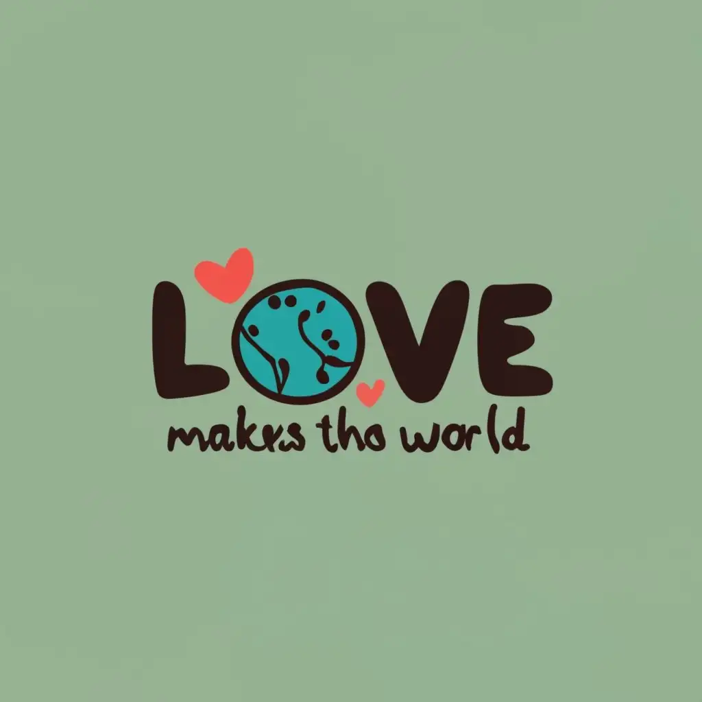 logo, Love makes the world , with the text "Love makes the world ", typography, be used in Animals Pets industry
