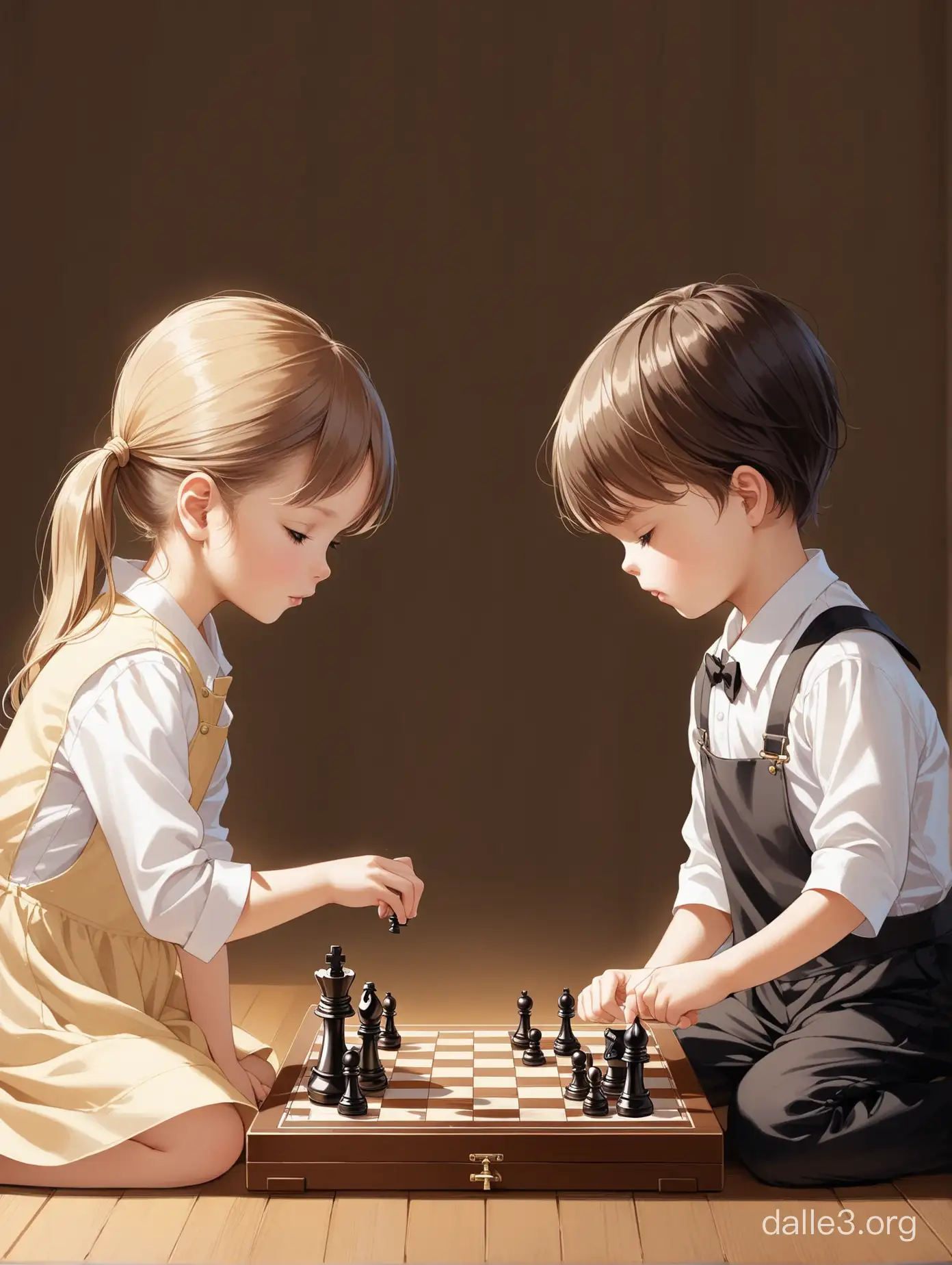 2 children playing chess